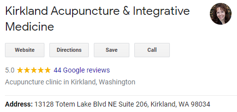 Kirkland Acupuncture reviews screenshot